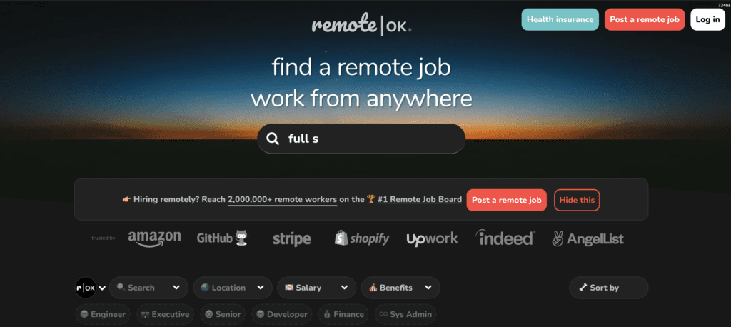 Best Websites to Find Remote Jobs Worldwide-remoteok
